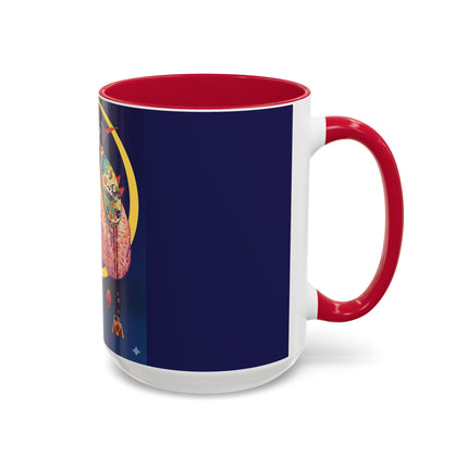 Moonlit Reflections Colorful Mug (11oz, 15oz) – Celestial Elegance, Art Deco Beauty & Dreamy Style