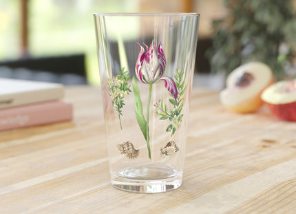 Tulip, Branches of Myrtle and Shells by Maria Sibylla Merian Glass, 16oz