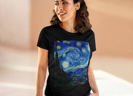 The Starry Night by Vincent Van Gogh Women's Midweight Cotton Tee