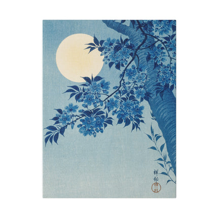 Blossoming Cherry on a Moonlit Night by Ohara Koson – Japanese Serenity