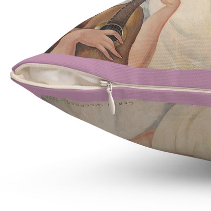Madonna with Child Surrounded by Musical Angels by Gerda Wegener Spun Polyester Square Pillow