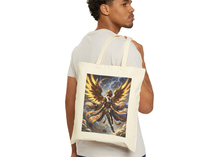 Valkyrie Descending Through Storm Cotton Canvas Tote Bag