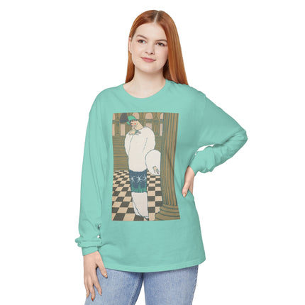 Les Hermines by Georges Lepape Garment-dyed Long Sleeve T-Shirt