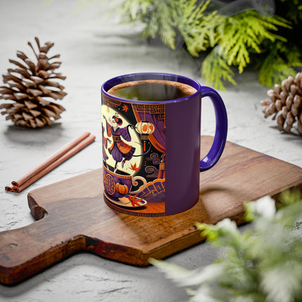 Theatrical Halloween Mice on Teacup Colorful Mugs (11oz, 15oz)