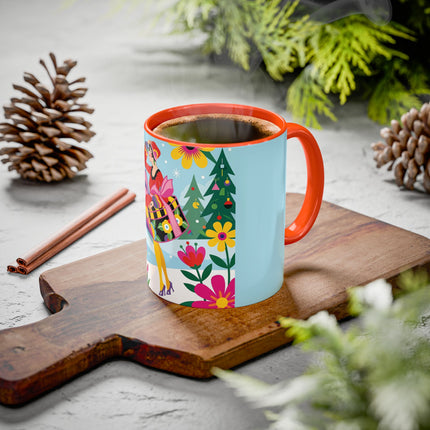 🌸🎄 Christmas In The Winter Garden Colorful Mug – Whimsical Holiday Fantasy