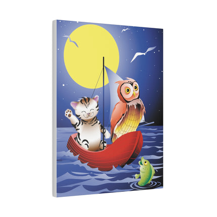 Embarking on a Moonlit Journey – Whimsical Owl and Pussy Cat Sailing Adventure