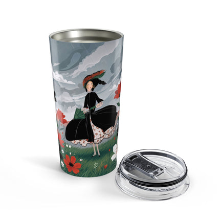 🌧️🌺 The Stormy Flower Walk Tumbler, 20oz – Art Deco Floral Fashion