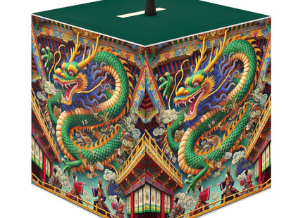 Tibetan Dragon Over Kabuki Duel Light Cube Lamp