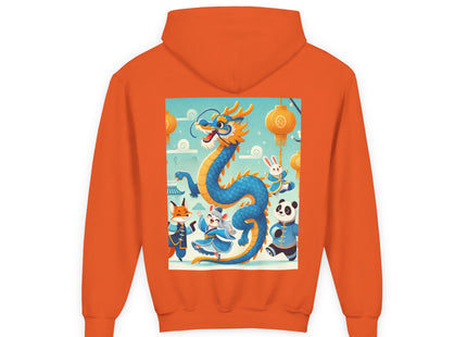 Blue & Gold Dragon Festival Parade Youth Heavy Blend Hooded Sweatshirt