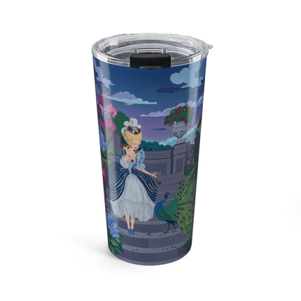 🦚🌸 The Peacock Garden Terrace Tumbler, 20oz – Art Deco Floral Elegance
