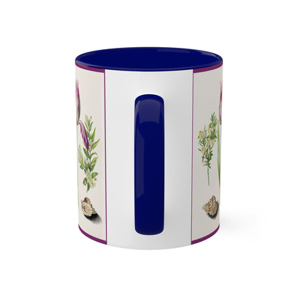 Tulip, Branches of Myrtle and Shells by Maria Sibylla Merian Colorful Mugs, 11oz