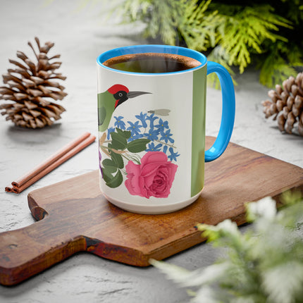 Woodpecker & Rose Colorful Mugs – Vibrant Spring & Bold Beauty
