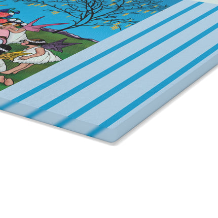 Enchanted Easter Gathering Glass Cutting Board