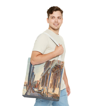 Gondola Moorings on the Grand Canal by John Singer Sargent Tote Bag (AOP)
