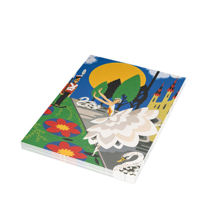 🦢🏰 The Enchanted Swan Ballet Postcards With Envelopes – Art Deco Fairytale Whimsy