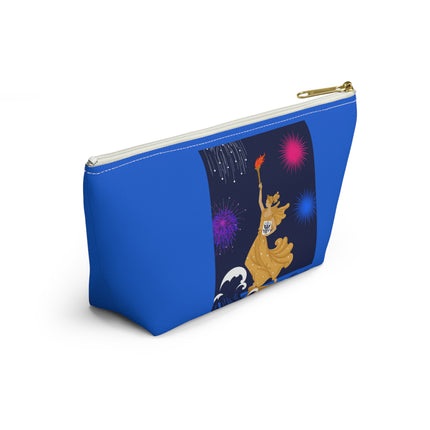 Liberty's Triumph Cosmetic Bag – Art Deco Victory & Golden Grandeur