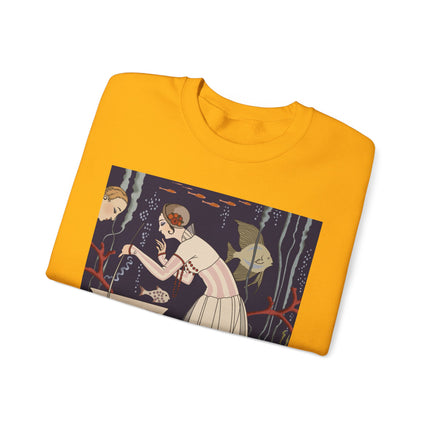 L'Etourdissant Petit Poisson (The Dazzling Little Fish) by George Barbier Heavy Blend™ Crewneck Sweatshirt