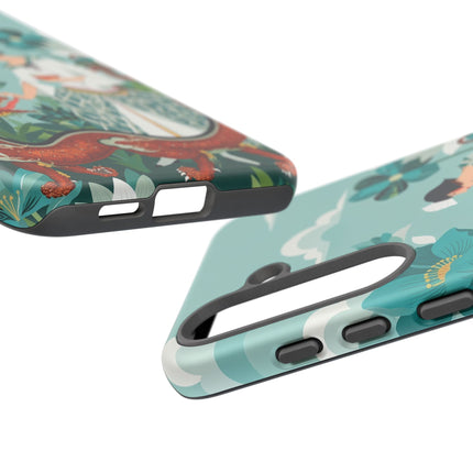 🐉🌿 The Dragon Keeper Phone Case – Art Deco Floral Fantasy