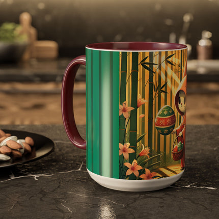 Geisha Kitten’s Easter Stroll Colorful Mugs (11oz, 15oz)