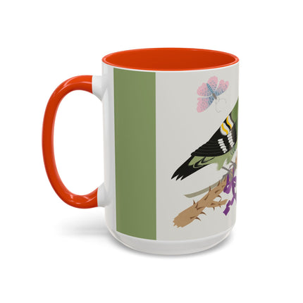 Woodpecker & Rose Colorful Mugs – Vibrant Spring & Bold Beauty