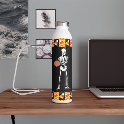 Candy Corn Skeleton Slim Water Bottle