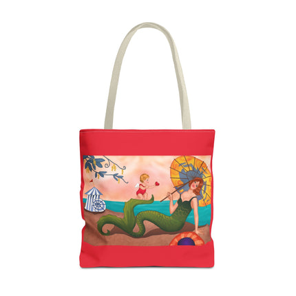 Mermaid with Parasol and Cupid by George Barbier Tote Bag
