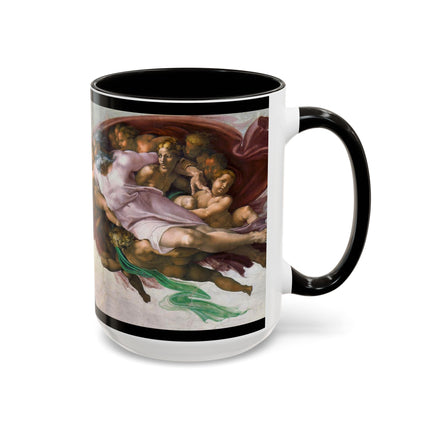 The Creation of Adam by Michelangelo Buonarroti Colorful Mugs (11oz, 15oz)