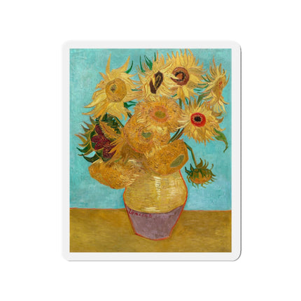 Vase with Twelve Sunflowers by Vincent Van Gogh Die-Cut Magnets (5 Sizes)