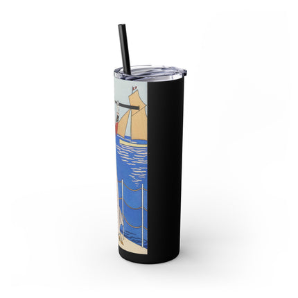 Costume de Yacht by George Barbier Skinny Tumbler with Straw, 20oz