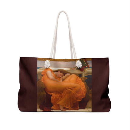 Flaming June by Frederic Leighton Weekender Bag
