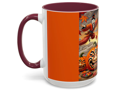 Halloween Rabbit’s Kabuki Jack-o’-Lanterns Colorful Mugs (11oz, 15oz)
