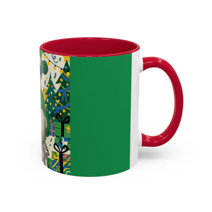 🍀🎄 The Emerald Holly Christmas Colorful Mug – Art Deco Holiday Elegance
