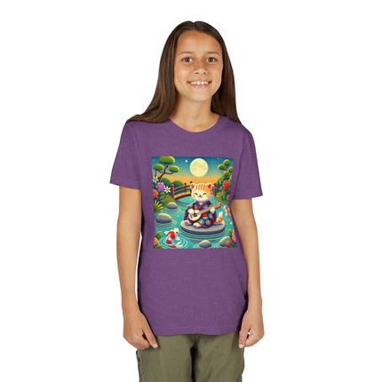 Melodic Kitten by the Koi Pond Youth Short Sleeve Tee