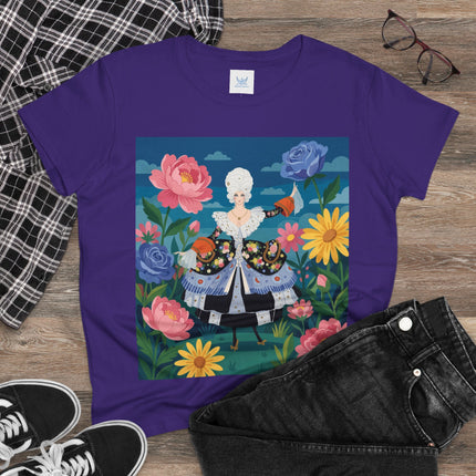 🌸👑 The Duchess Of The Enchanted Garden Cotton Tee – Art Deco Floral Elegance