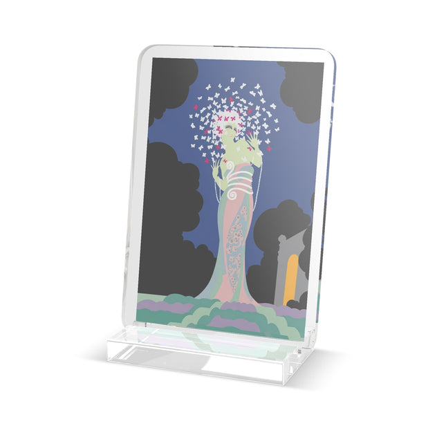 Butterfly Enchantress Acrylic Plaque – Ethereal Art Deco Magic & Pastel Dream