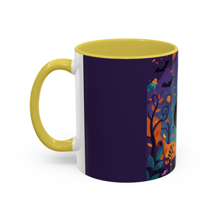 🐈‍⬛🎃 The Midnight Black Cat Masquerade Colorful Mug – Whimsical Halloween Elegance