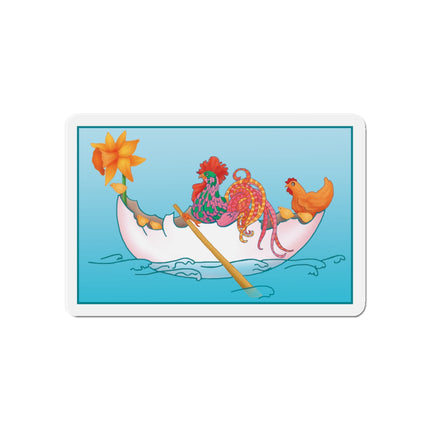 A Rooster's Seafaring Adventure Die-Cut Magnets (5 Sizes)