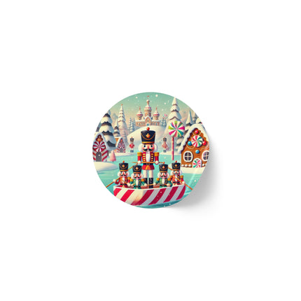 Nutcracker Candy-Striped Adventure Round Sticker Label Rolls
