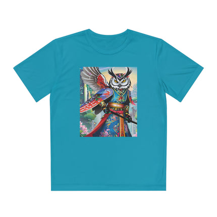 Cyberpunk Samurai Owl Youth Competitor Tee