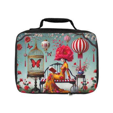 Reading In A Painted Garden Lunch Bag