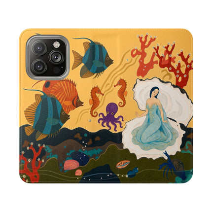 🐚🌊 The Lady Of The Enchanted Pearl Flip Case – Art Deco Undersea Fantasy
