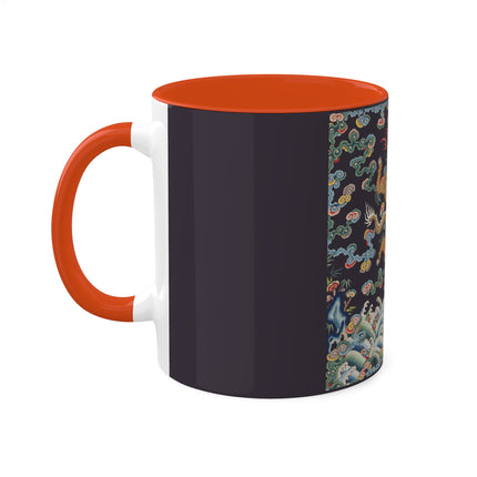 Rank Badge with Dragon with Deer Hooves Colorful Mugs, 11oz