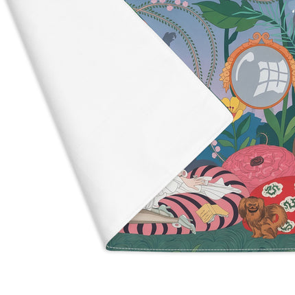 🌙🌺 The Lady Of The Midnight Garden Placemat – Art Deco Floral Reverie