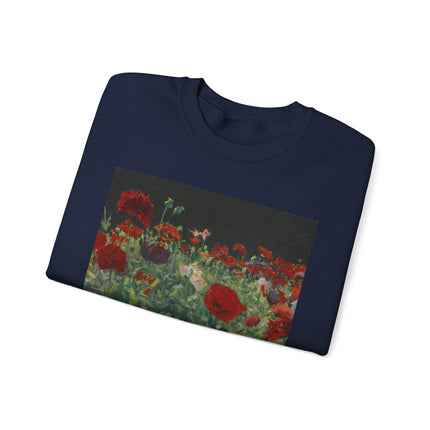 Poppies (A Study of Poppies for Carnation, Lily, Lily, Rose) by John Singer Sargent Heavy Blend™ Crewneck Sweatshirt