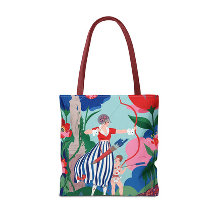 🏹🌺 The Lady Of The Enchanted Garden Archery Tote Bag – Art Deco Floral Adventure