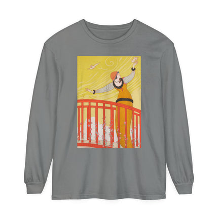La Passerelle by Charles Martin Garment-dyed Long Sleeve T-Shirt