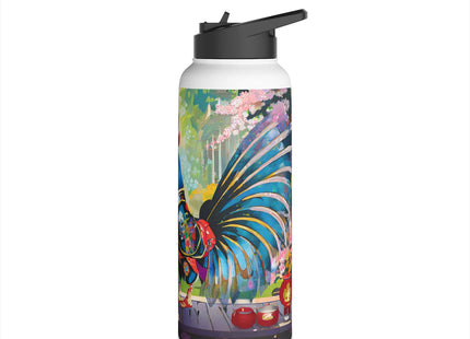 Cyberpunk Rooster Stainless Steel Water Bottle