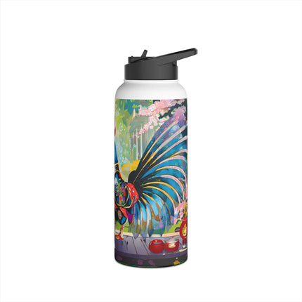 Cyberpunk Rooster Stainless Steel Water Bottle