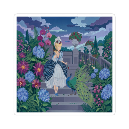 🦚🌸 The Peacock Garden Terrace Kiss-Cut Stickers – Art Deco Floral Elegance