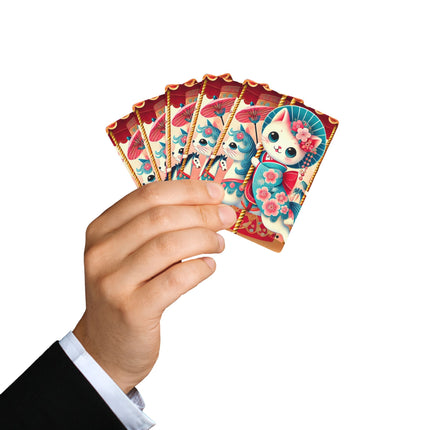 Geisha Kitten's Enchanted Carousel Ride Playing Cards